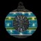 Impact 15.5" Blue and Green Lighted Christmas Ornament Window Silhouette